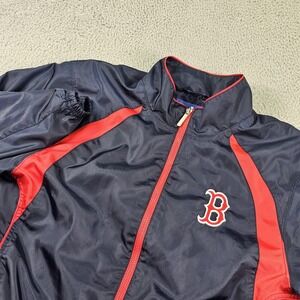 Boston Red Sox Jacket Mens Large Blue Lightweight MLB Baseball Reebok Full Zip